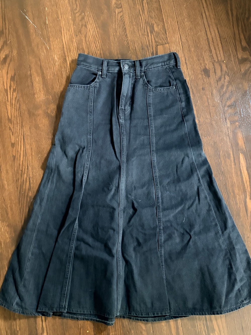 Levi’s Black Flared Jeans Skirt